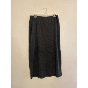 White Stag Women’s Plus Size Gray Midi Skirt 14W/16W Elastic Waist